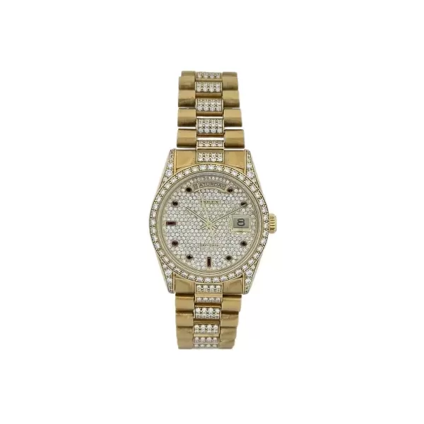 Rolex - 18388 - Pave Dial with Ruby & Diamonds