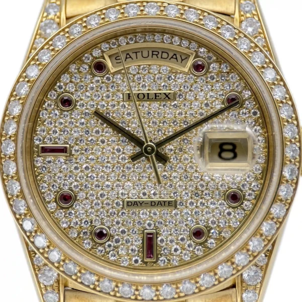 Rolex - 18388 - Pave Dial with Ruby & Diamonds