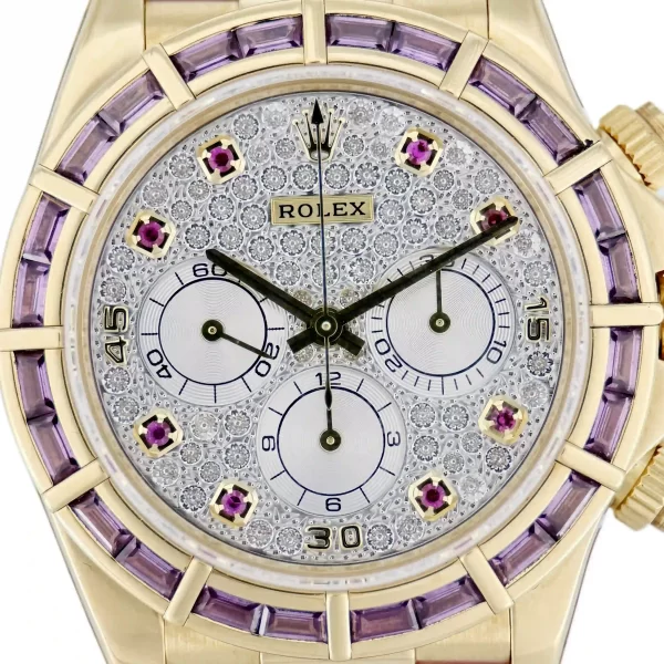 Rolex - 16588 SARO - White Full Pave Diamond & Ruby
