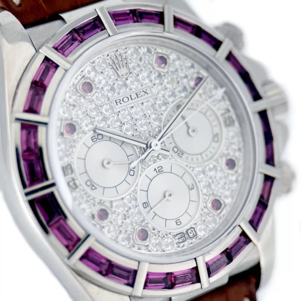 Rolex -16589 - White Full Pave Diamond & Ruby