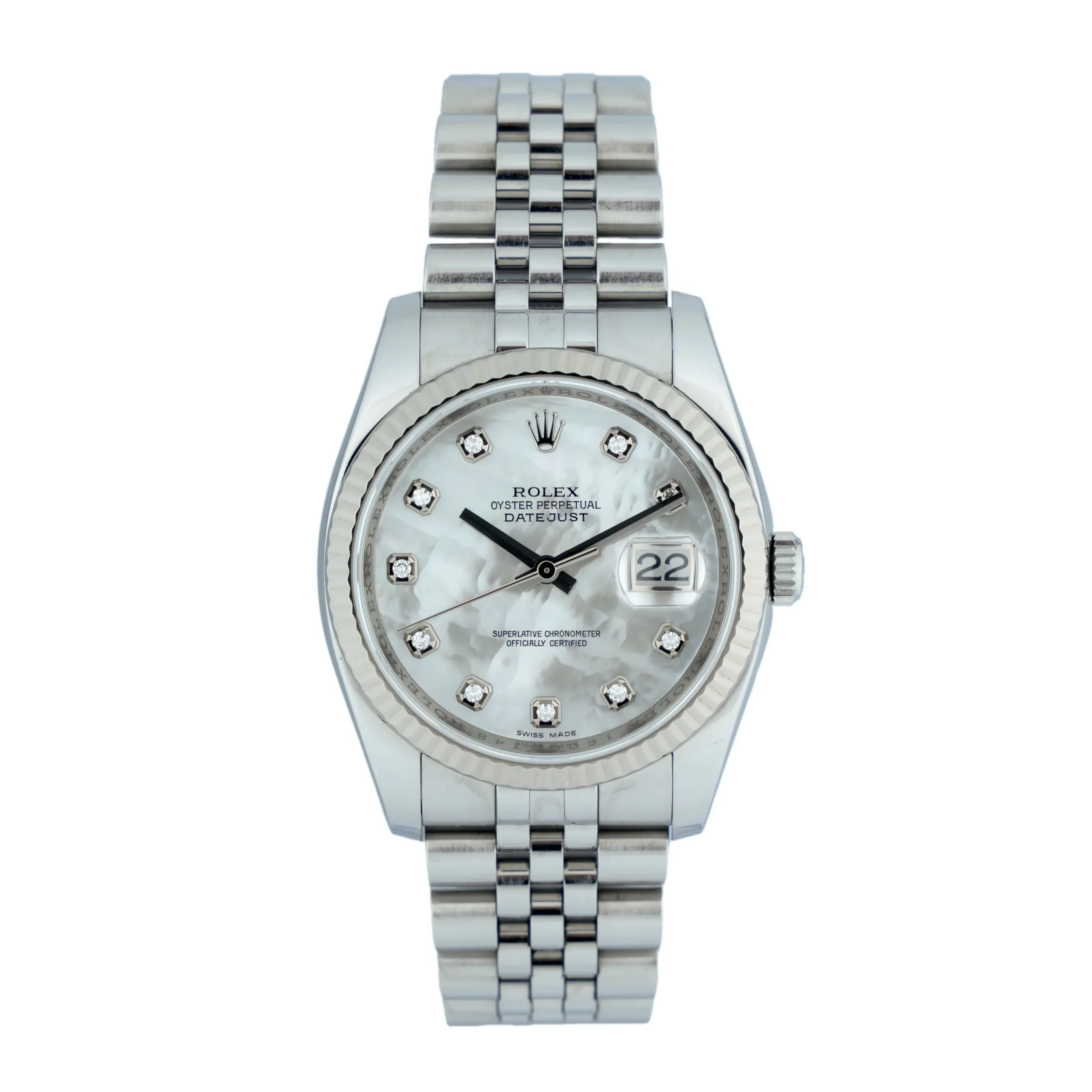 Rolex - 116234 - White MOP Diamond Dial