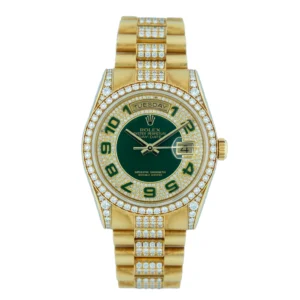 Rolex - 118388 - Green Half Pave Diamond Dial